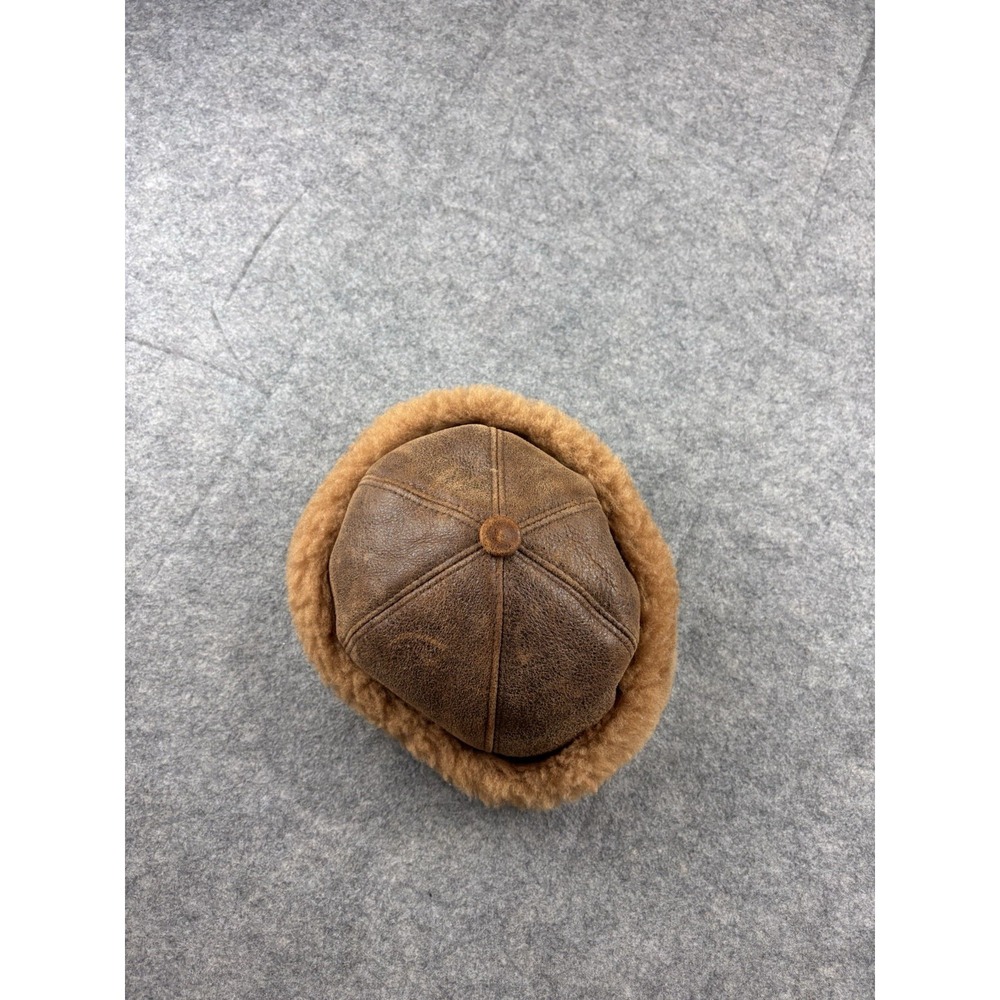 Zavelio Sheepskin Leather Fur Beanie Hat – Winter Warm Round Bucket Cap 00s Y2K